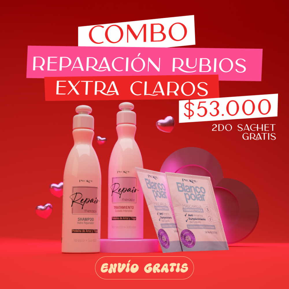 Combo reparación rubios extra claros COMB010